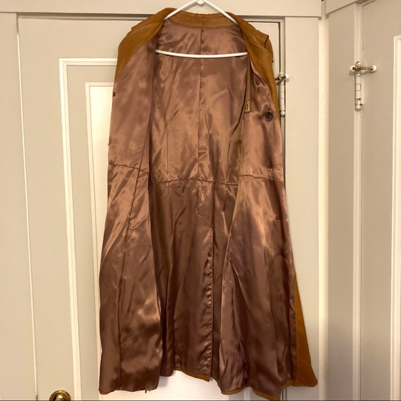 VTG Men’s Leather Double Breasted Trench Coat - Picture 3 of 12